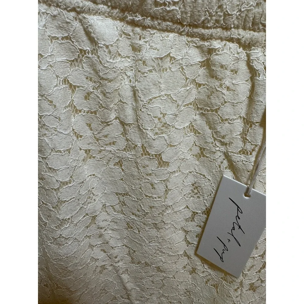 NWT Petal and Pup Sammy Cream Lace 2 Piece Set Top & Wide Leg Pants medium